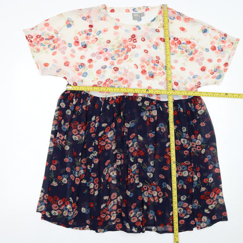 ASOS Women’s Multicoloured Floral Fit & Flare Knee Dress Size 10