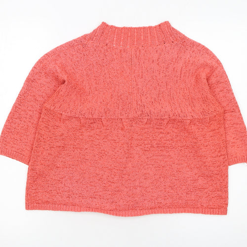 Mercer & Madison Women Coral Knit Cardigan M V-Neck Button Front