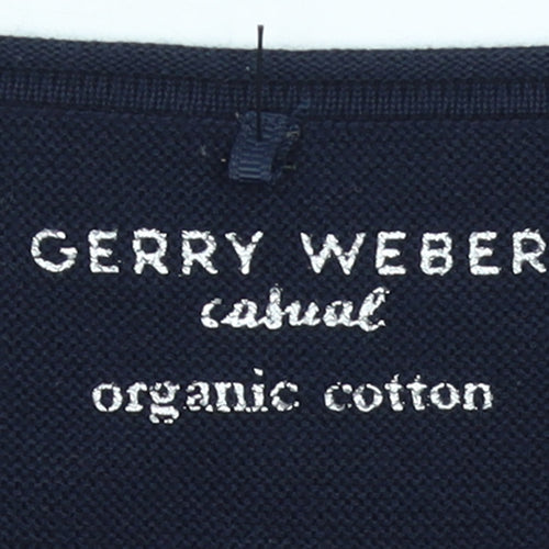 Gerry Weber Women Blue Striped Organic Cotton Pullover Jumper Size 10