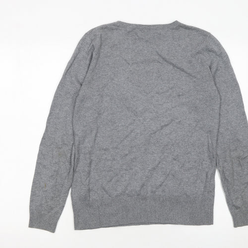 Clements Ribeiro Women Grey Bird Pullover Jumper Size 14 Cotton Cashmere