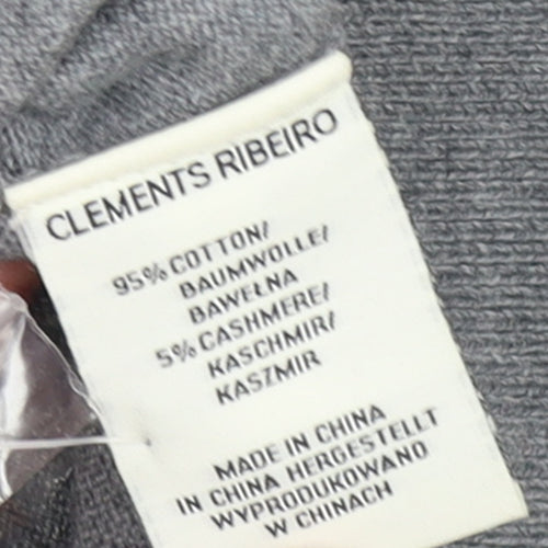 Clements Ribeiro Women Grey Bird Pullover Jumper Size 14 Cotton Cashmere