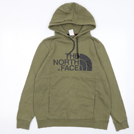 The North Face Womens Khaki Pullover Hoodie Small Cotton Logo Casual
