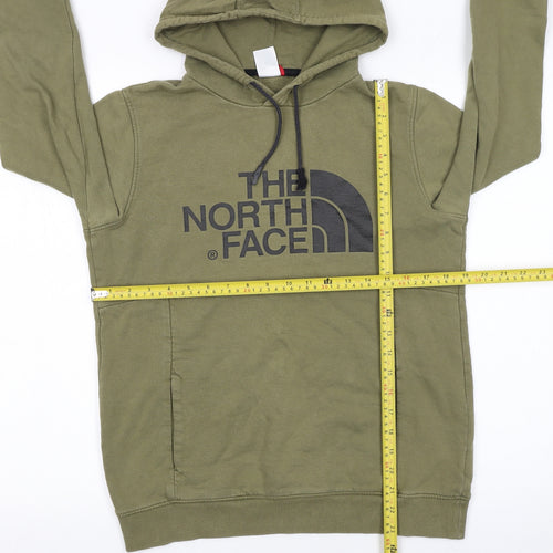 The North Face Womens Khaki Pullover Hoodie Small Cotton Logo Casual