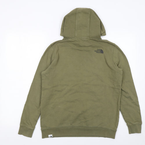 The North Face Womens Khaki Pullover Hoodie Small Cotton Logo Casual