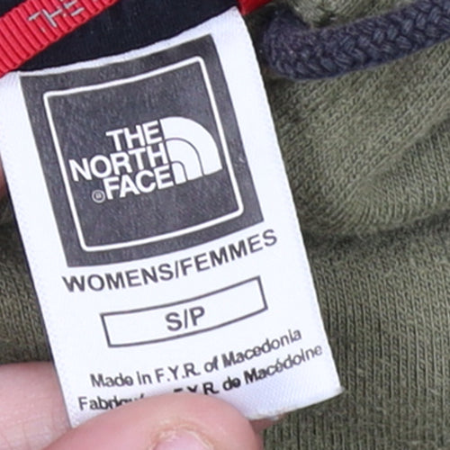 The North Face Womens Khaki Pullover Hoodie Small Cotton Logo Casual