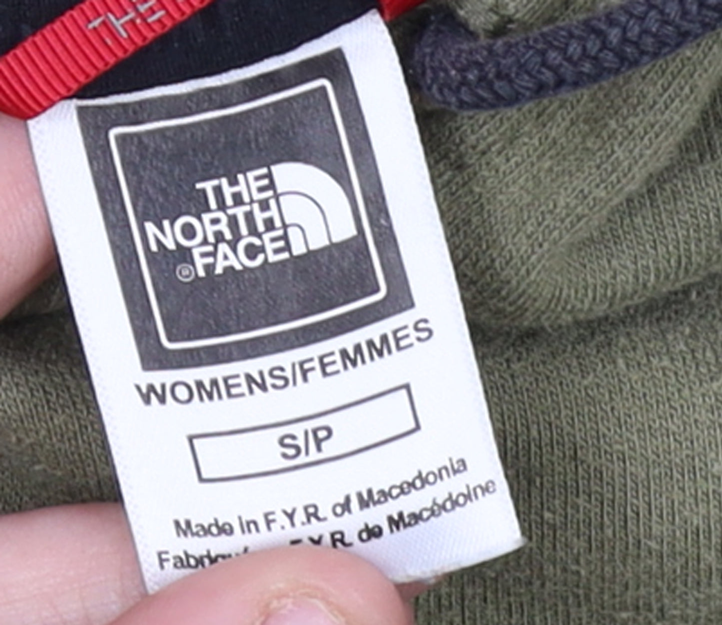 The North Face Womens Khaki Pullover Hoodie Small Cotton Logo Casual