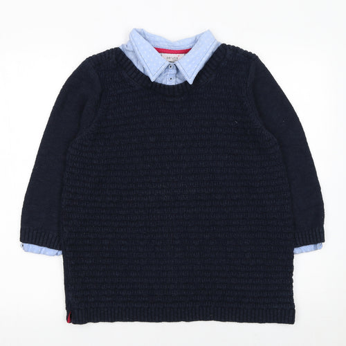 Marks and Spencer Women’s Blue Collared Knit Jumper Size 16