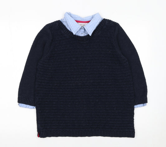 Marks and Spencer Women’s Blue Collared Knit Jumper Size 16