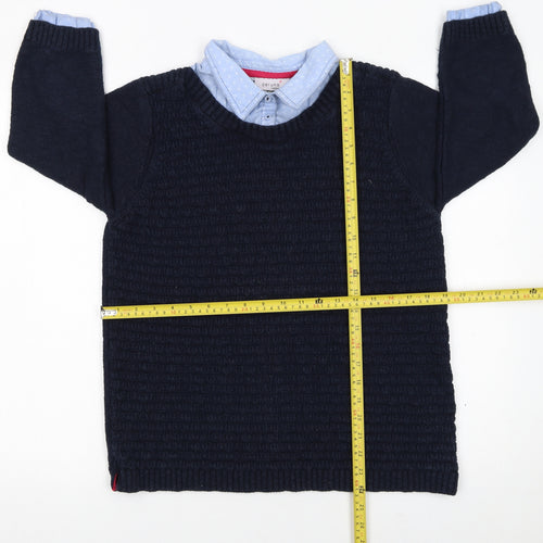 Marks and Spencer Women’s Blue Collared Knit Jumper Size 16