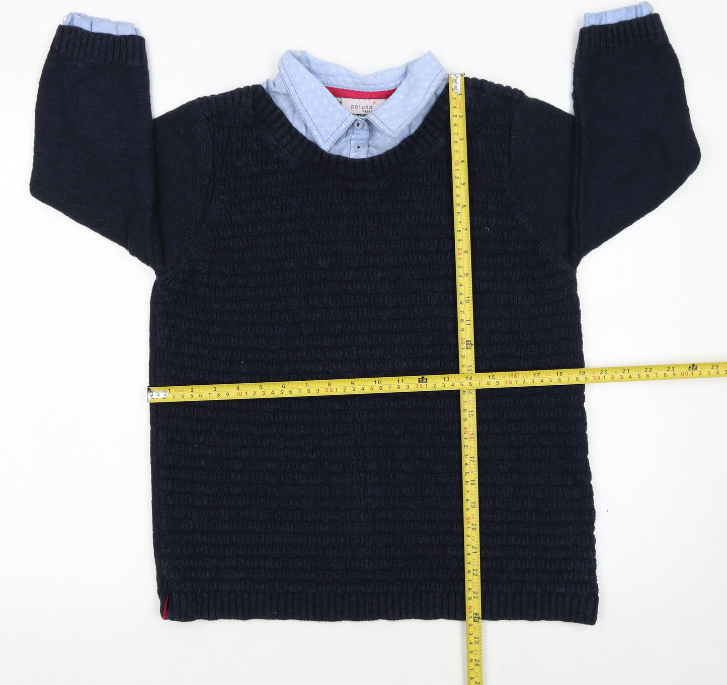 Marks and Spencer Women’s Blue Collared Knit Jumper Size 16