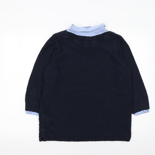Marks and Spencer Women’s Blue Collared Knit Jumper Size 16