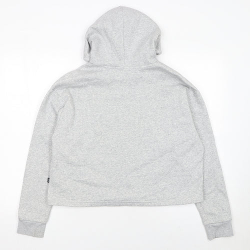 Puma Womens Grey Hoodie Pullover Medium Logo Cotton Blend
