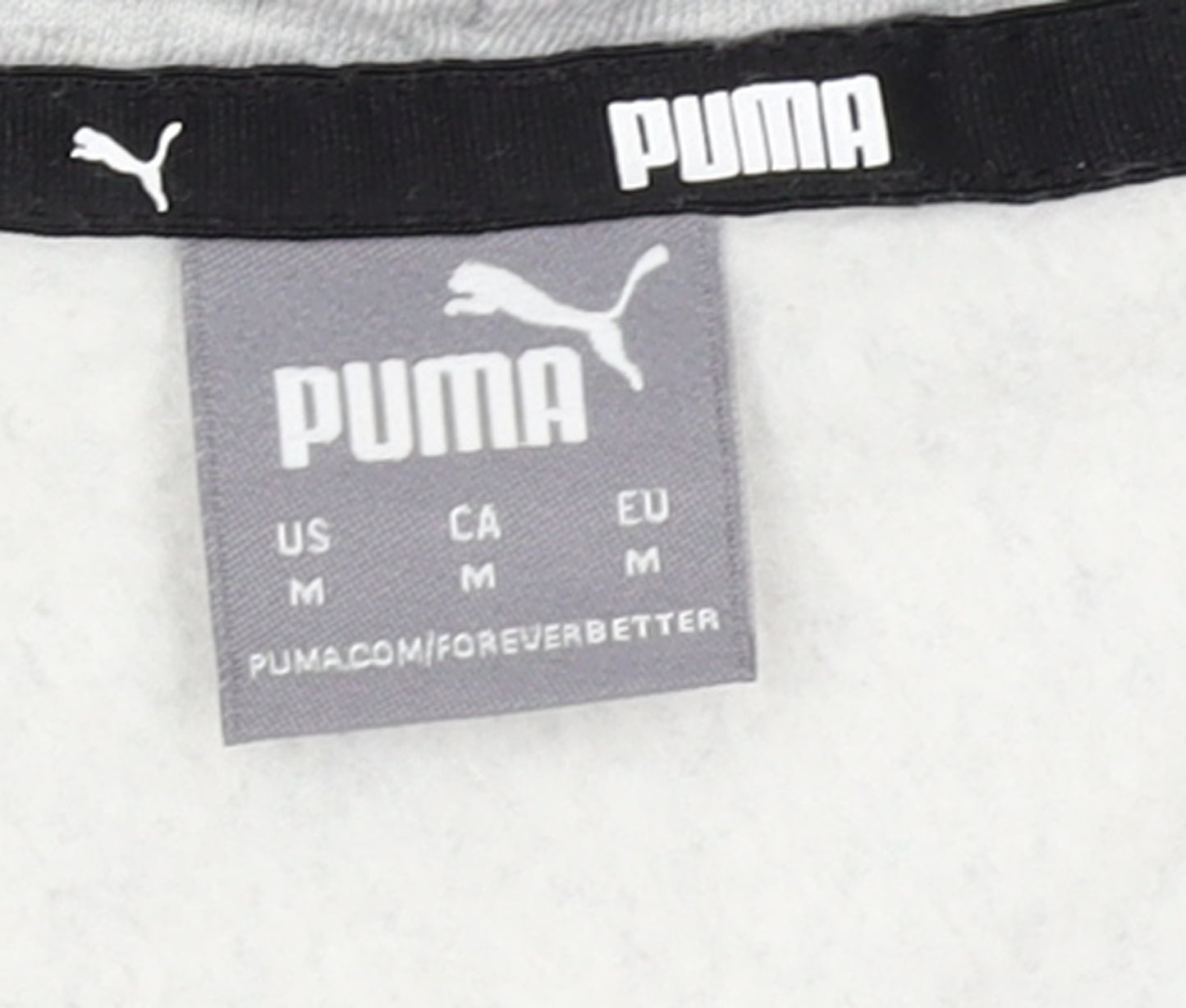 Puma Womens Grey Hoodie Pullover Medium Logo Cotton Blend