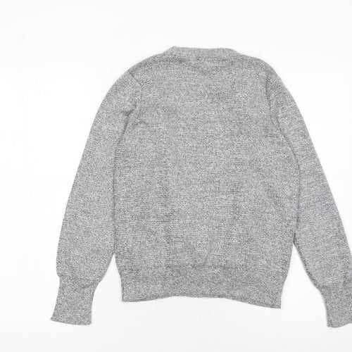 Topshop Petite Grey Ruffle Knit Women's Jumper Size 8