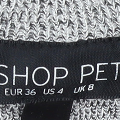 Topshop Petite Grey Ruffle Knit Women's Jumper Size 8