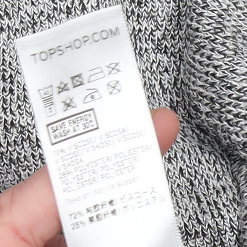 Topshop Petite Grey Ruffle Knit Women's Jumper Size 8