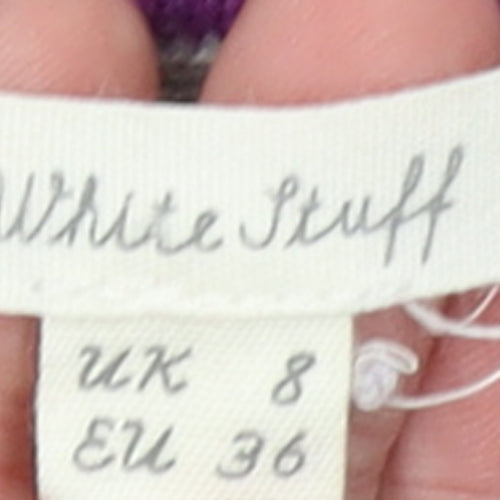 White Stuff Women's Grey Floral Knit Jumper Dress Size 8