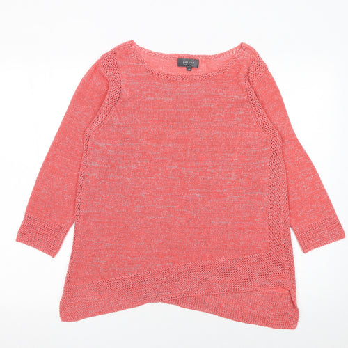 Marks and Spencer Per Una Women's Pink Open-Knit Jumper Size 14