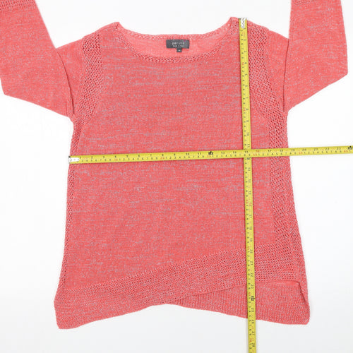 Marks and Spencer Per Una Women's Pink Open-Knit Jumper Size 14