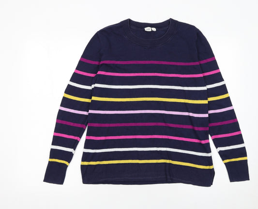 GAP Womens Multicoloured Striped Cotton Crew Neck Pullover Jumper Size S