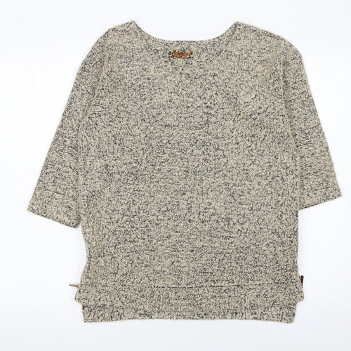 Next Womens Beige Knit Jumper UK 10 3/4 Sleeve Wool Blend