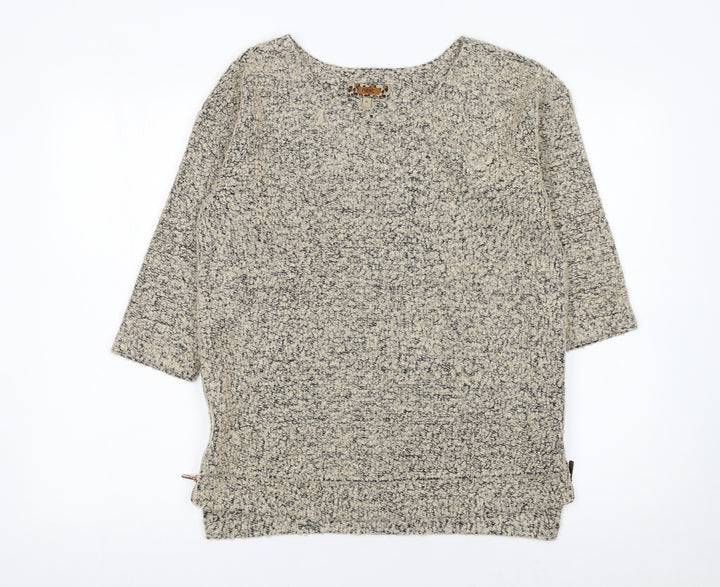 Next Womens Beige Knit Jumper UK 10 3/4 Sleeve Wool Blend