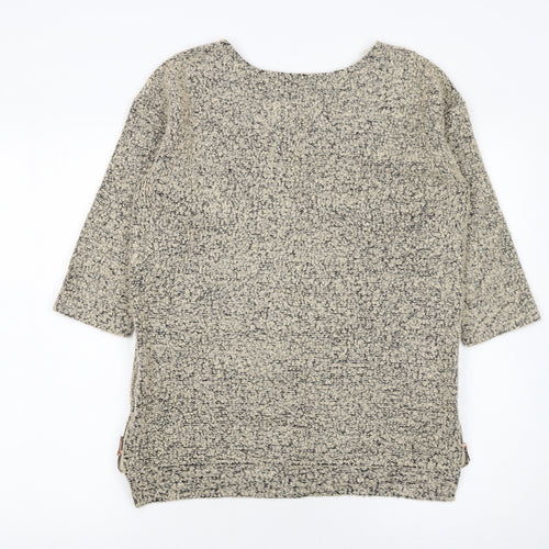 Next Womens Beige Knit Jumper UK 10 3/4 Sleeve Wool Blend