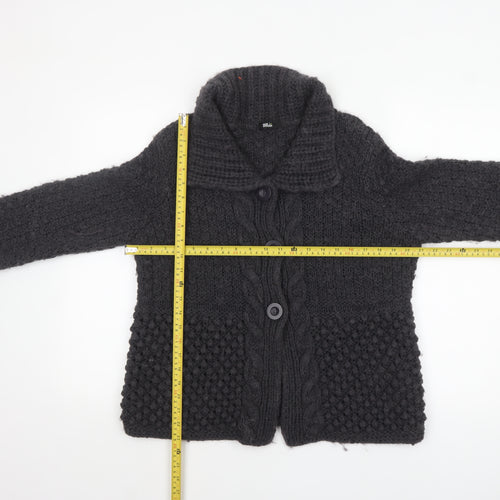 Marks and Spencer Womens Black Size 16 Chunky Knit Cardigan