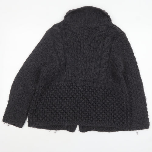 Marks and Spencer Womens Black Size 16 Chunky Knit Cardigan
