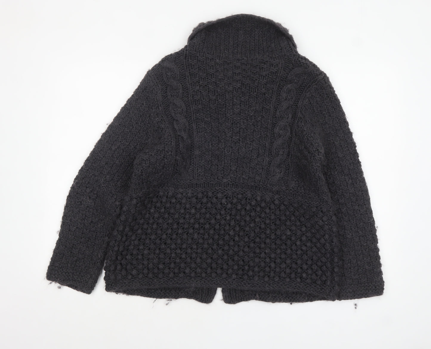 Marks and Spencer Womens Black Size 16 Chunky Knit Cardigan