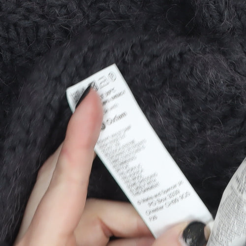 Marks and Spencer Womens Black Size 16 Chunky Knit Cardigan