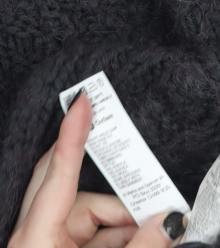 Marks and Spencer Womens Black Size 16 Chunky Knit Cardigan