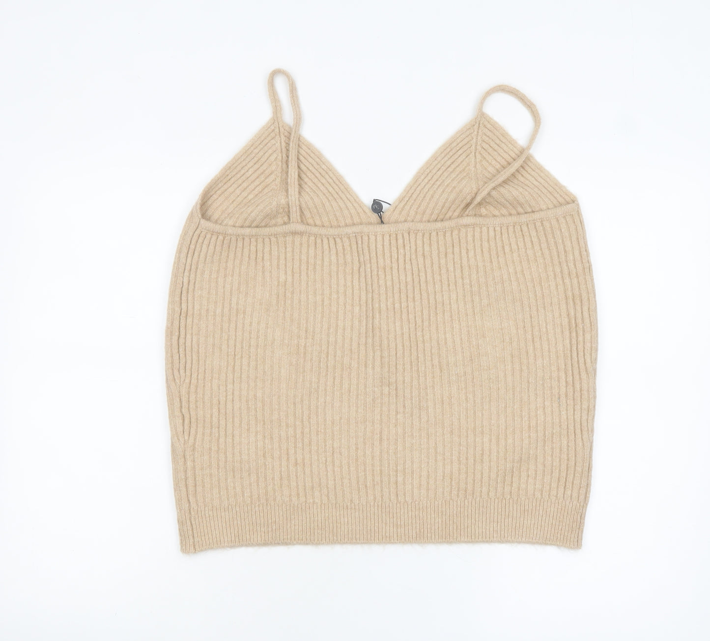 Savannah Miller for Next Womens Beige Ribbed Knit V-Neck Camisole Tank Top Size 18