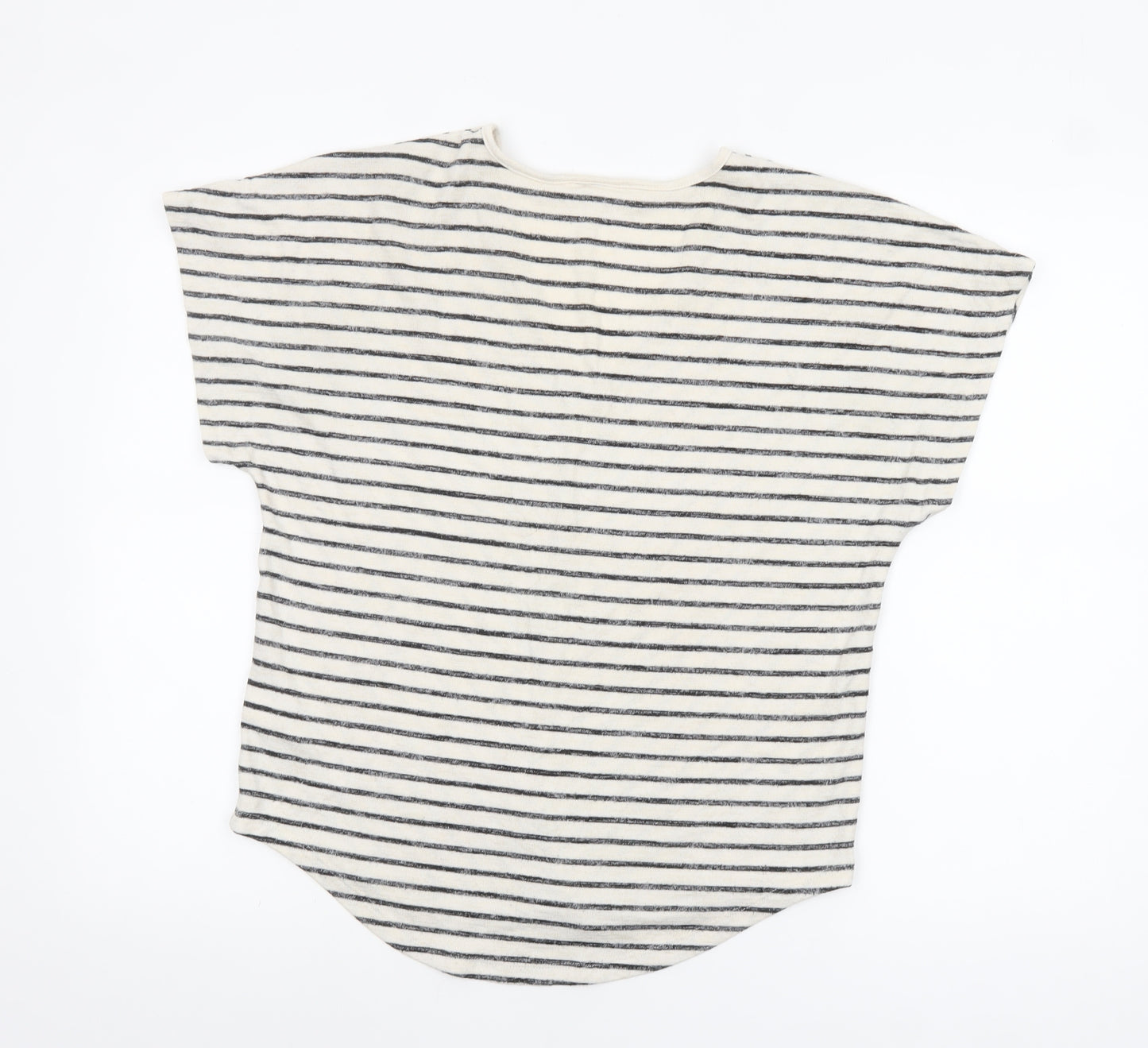 GAP Women's White Striped V-Neck Relaxed Fit T-Shirt XS