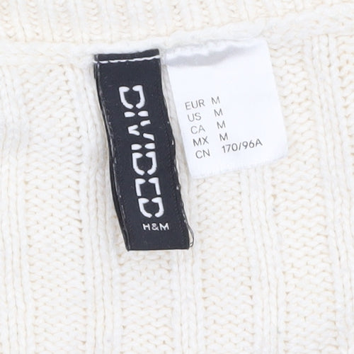 H&M Divided Women's Ivory V-Neck Sleeveless Knit Vest Size 12