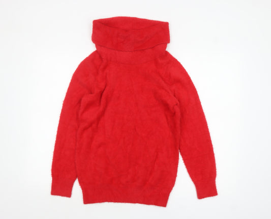 Klass Women Red Roll Neck Long Sleeve Knit Jumper Size S