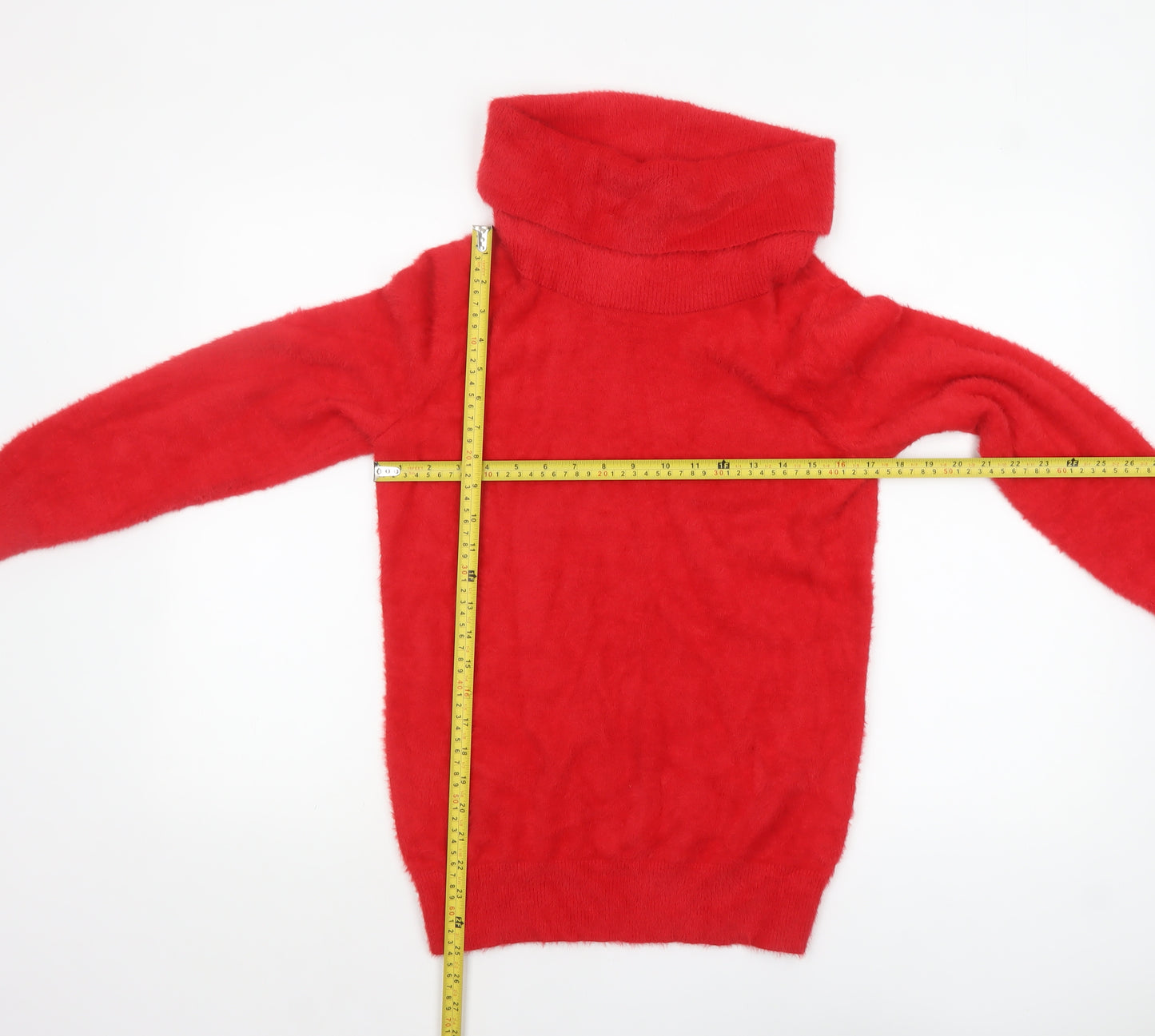 Klass Women Red Roll Neck Long Sleeve Knit Jumper Size S