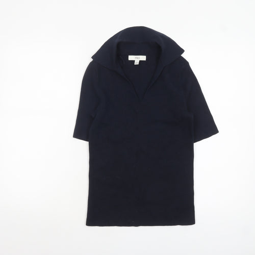 Marks and Spencer Women's Blue Knit Collared Polo Top Size S