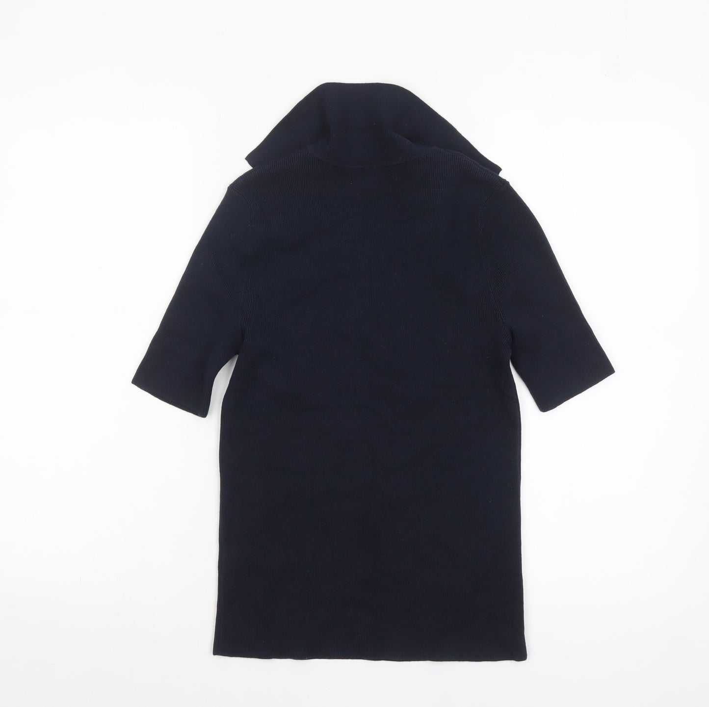 Marks and Spencer Women's Blue Knit Collared Polo Top Size S