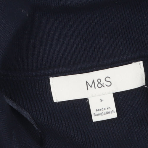 Marks and Spencer Women's Blue Knit Collared Polo Top Size S