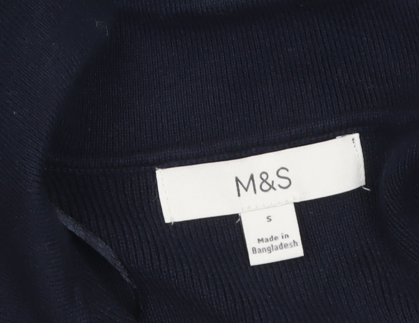 Marks and Spencer Women's Blue Knit Collared Polo Top Size S