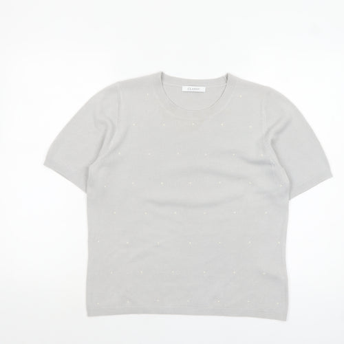 Marks and Spencer Women’s Grey Short Sleeve Pullover Jumper Size 12