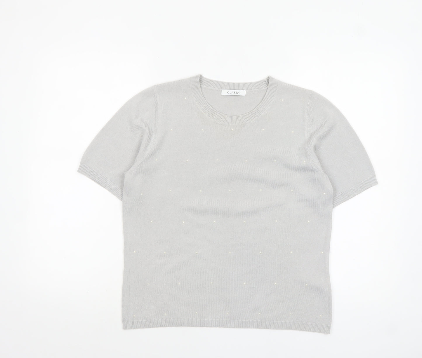 Marks and Spencer Women’s Grey Short Sleeve Pullover Jumper Size 12