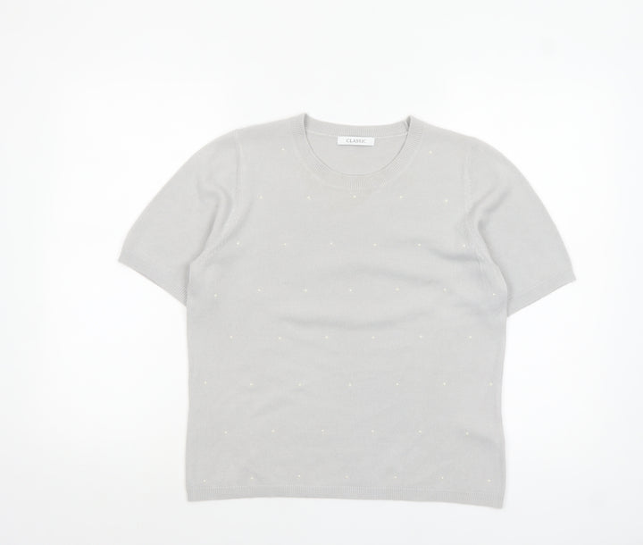 Marks and Spencer Women’s Grey Short Sleeve Pullover Jumper Size 12