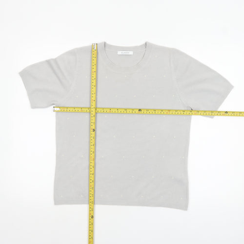 Marks and Spencer Women’s Grey Short Sleeve Pullover Jumper Size 12