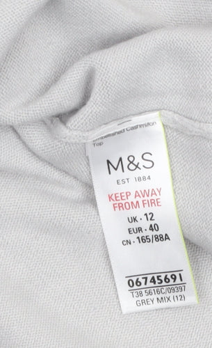 Marks and Spencer Women’s Grey Short Sleeve Pullover Jumper Size 12