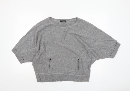 Marks and Spencer Women's Grey 3/4 Sleeve Knit Jumper Size 14