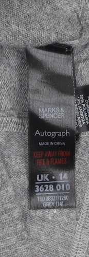 Marks and Spencer Women's Grey 3/4 Sleeve Knit Jumper Size 14
