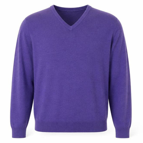 John Lewis Men Purple V-Neck Acrylic Pullover Jumper XL