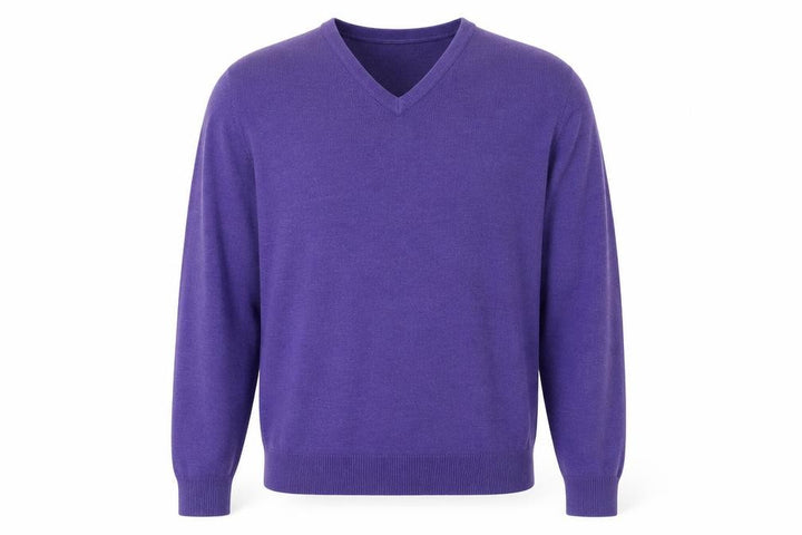 John Lewis Men Purple V-Neck Acrylic Pullover Jumper XL